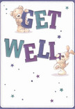 Radiating warmth and optimism, this get well card feels uniquely at home in the friendly community of Upper Clapton, where neighbourly kindness flourishes. Two adorable characters, a sweet teddy bear and a playful puppy, spring to life amid a scattering of luminous stars and handwritten wishes. The dynamic poses-the bear gently holding the top of 'GET,' and the floppy-eared pup supporting 'WELL' below-suggest both teamwork and encouragement, echoing the supportive community spirit that defines Upper Clapton. Indigo and teal hues highlight the bold text, creating a lively contrast against the soft cream background, reminiscent of the tranquil scenes you might find near the River Lea on a calm afternoon. The illustrated fur, downy and velvety, is so lovingly detailed that you can practically feel its comforting embrace-a reminder of the tactile reassurance a bouquet from a trusted local florist can bring. Each star sparkles with hope, weaving a gentle, whimsical atmosphere that soothes and uplifts. More than just a card, it offers a heartfelt gesture, perfect for sending compassion and care to those recovering in the area, whether delivered with a get well bouquet or as a stand-alone token of enduring support.